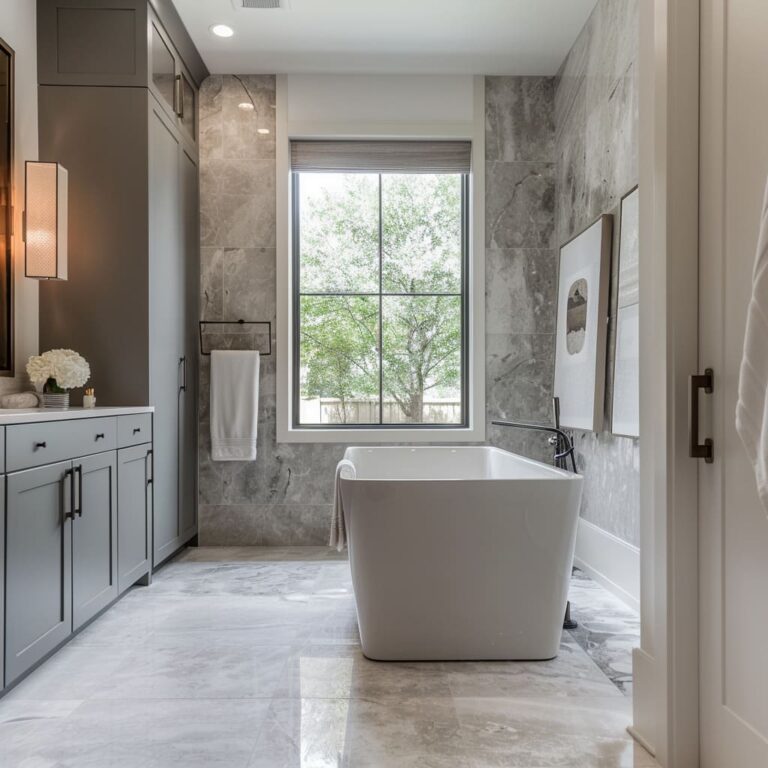 Bold & Beautiful Master Bathroom Ideas in Gray & Black | FH