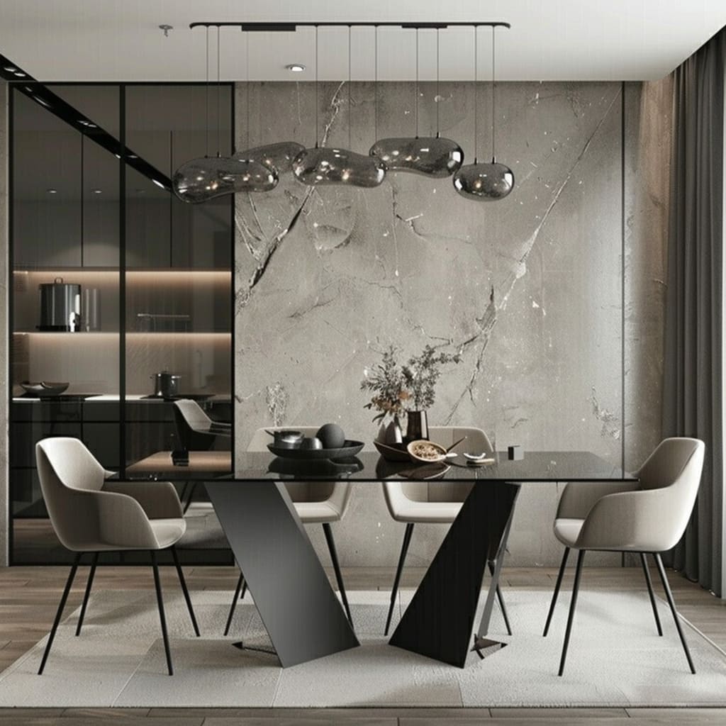 A modern minimalist dining table