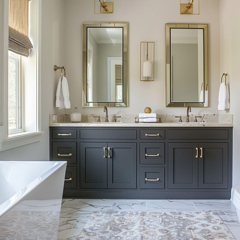 Bold & Beautiful Master Bathroom Ideas in Gray & Black | FH