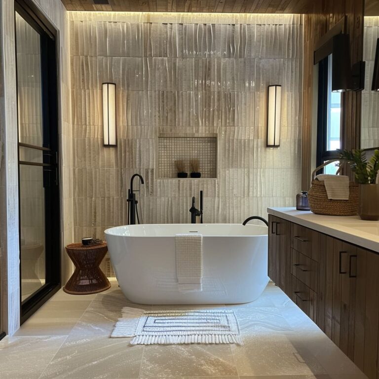 Luxury and Rustic Charm: Master Bathroom Design Ideas | FH