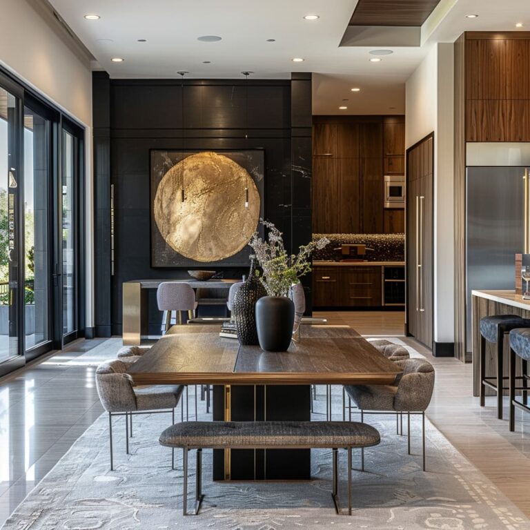 Luxury Living Room Design With Rich Wood & Modern Elements
