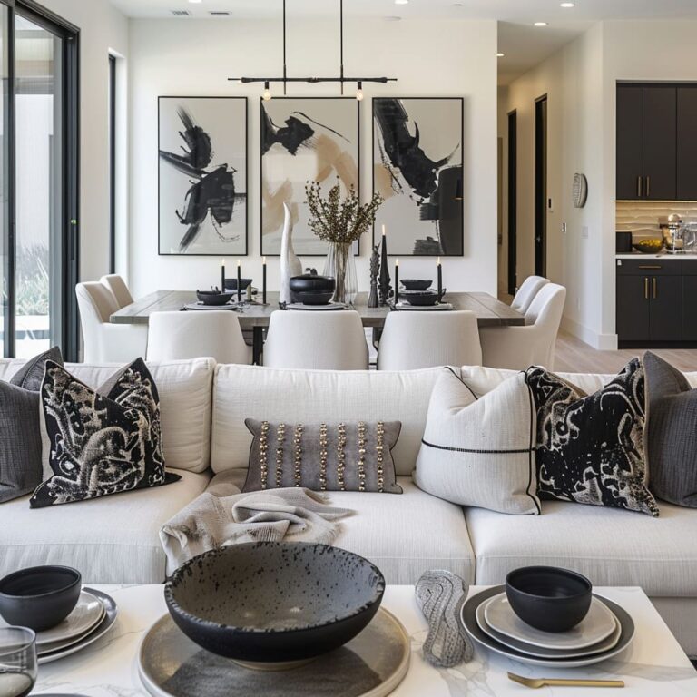 Image showcasing Luxury Living Room Design With Rich Wood & Modern Elements