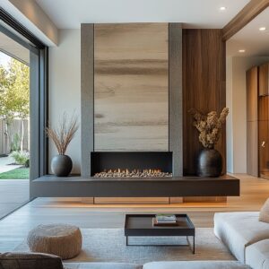 Modern Fireplace Ideas for Living Rooms with Fireplace Accent Wall