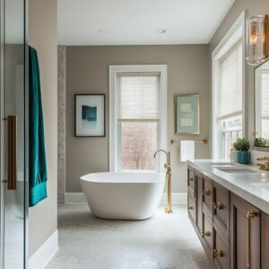 Stylish Bathrooms: Balancing Neutrals with Trendy Accents in Master Suites