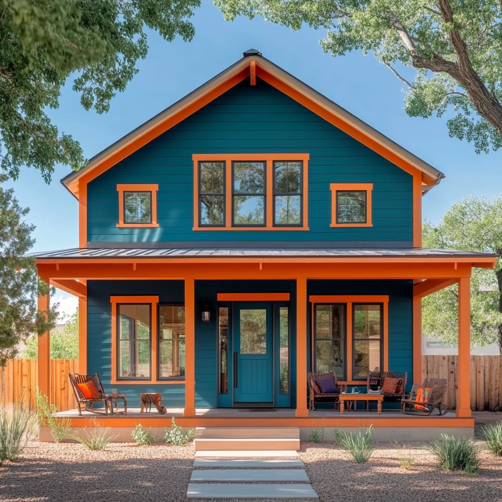 A stylish cottage look with its teal, burnt orange, and cream color combination.jpg