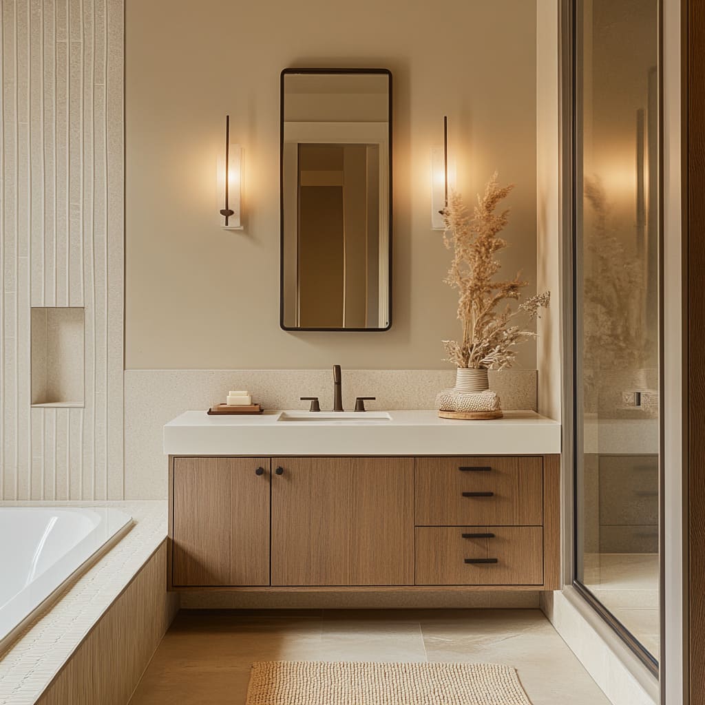This countryside-inspired lavatory incorporates exposed brick and vintage fixtures, evoking a sense of timeless comfort.jpg