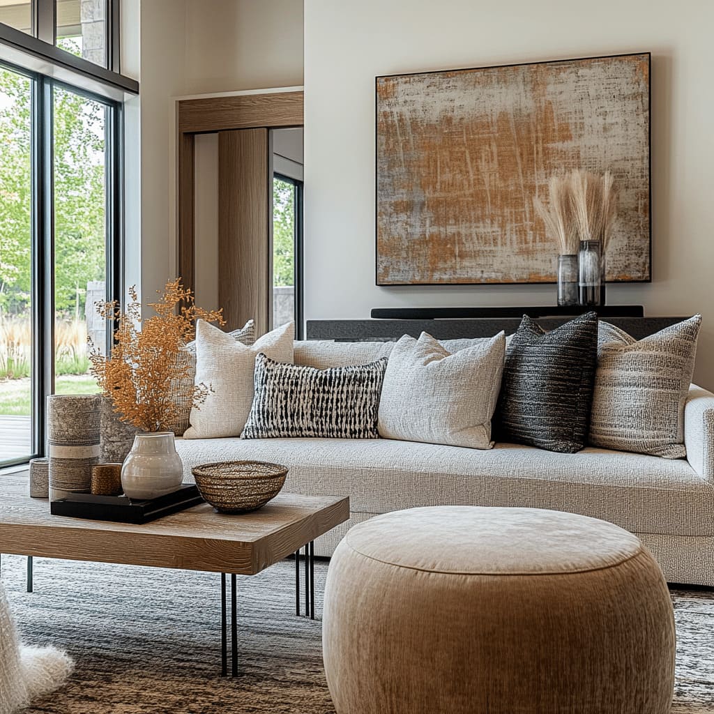 This modern approach to farmhouse decor showcases a mix of vintage elements with contemporary accents,.jpg