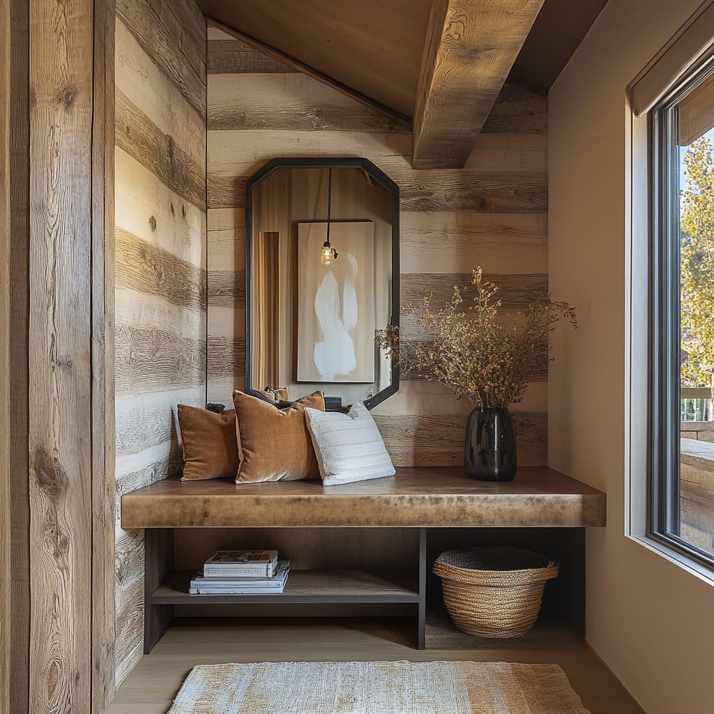 A cute window seat is adorned with colorful accent pillows, creating a cozy corner for reading or daydreaming.jpg