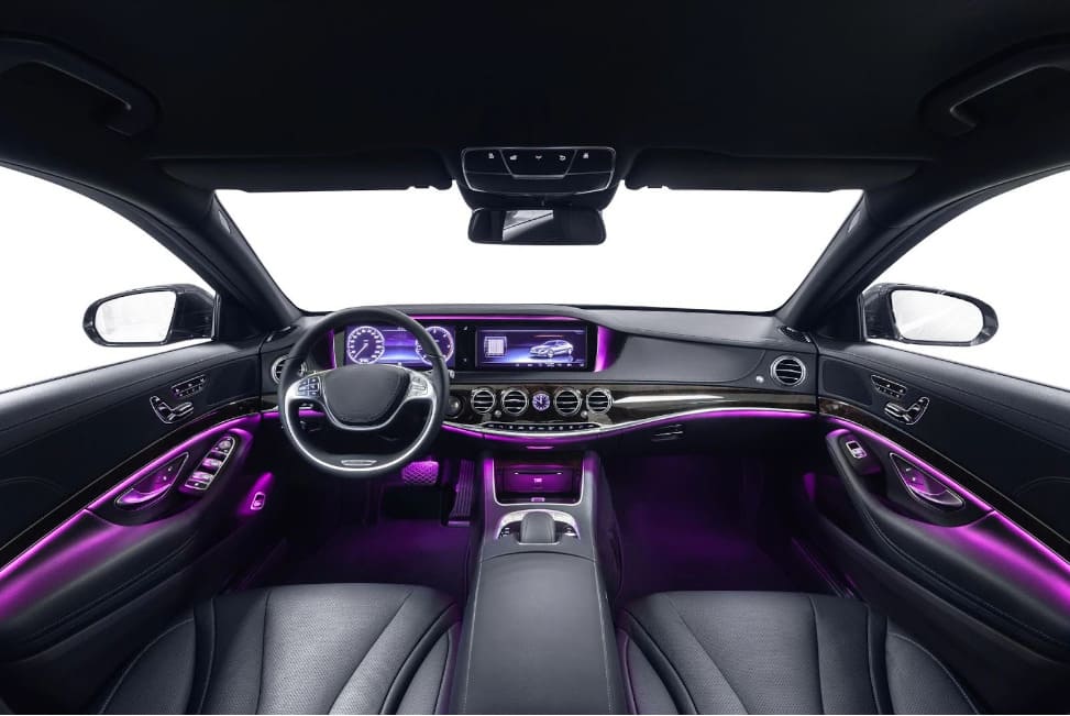 A luxury car interior