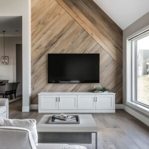 40 Wood Accent Wall Designs for a Stylish Living Room TV Setup