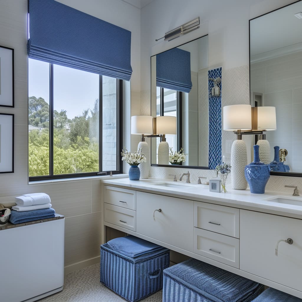 Elegant Blue and White Bathroom Decorating Ideas for a Polished Look