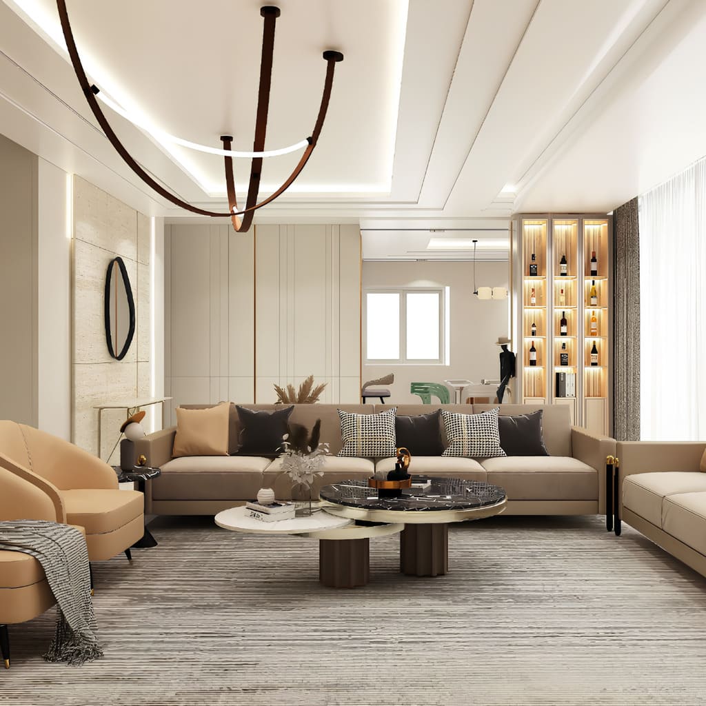 A luxury living room interior design