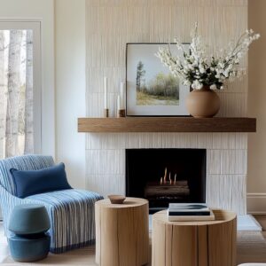 Stylish Fireplace and Mantel Decor: Balancing Symmetry, Texture, and Contrast