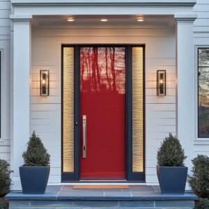 Red Front Door Styles: Glass Inserts, Lighting, Hardware, and More