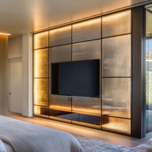 30 Ideas Modernas y con Estilo para Muros de TV en Dormitorios con Detalles Empotrados