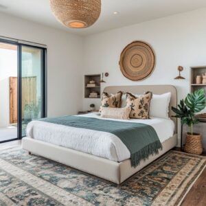 How Today’s Boho Style Bedroom Designs Use Architecture, Texture, and Calm Color