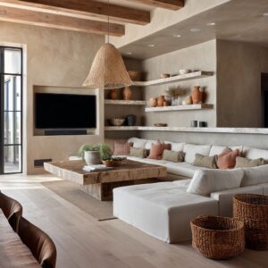 Grounded Warmth: Stylish Modern Mexican Living Room Decorating Ideas