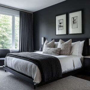 How Designers Create A Stunning Black, Grey, and White Bedroom
