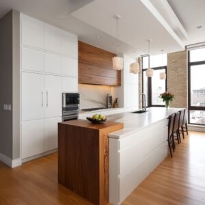 Modern Kitchens with Wood and White Cabinets: Ideas with Quiet Strength