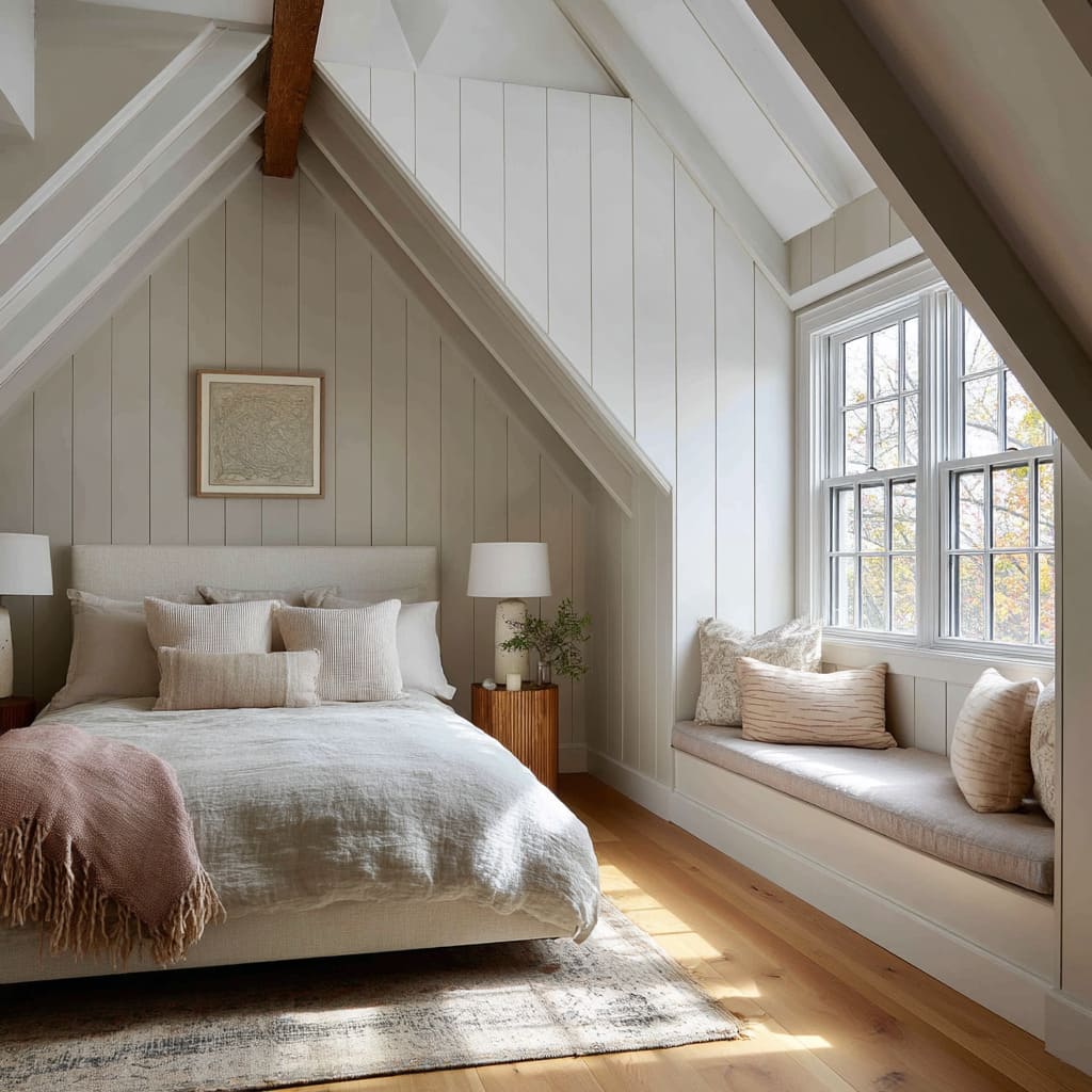 A highly architectural bedroom design where verticality shapes the entire mood A highly architectural bedroom design where verticality shapes the entire mood