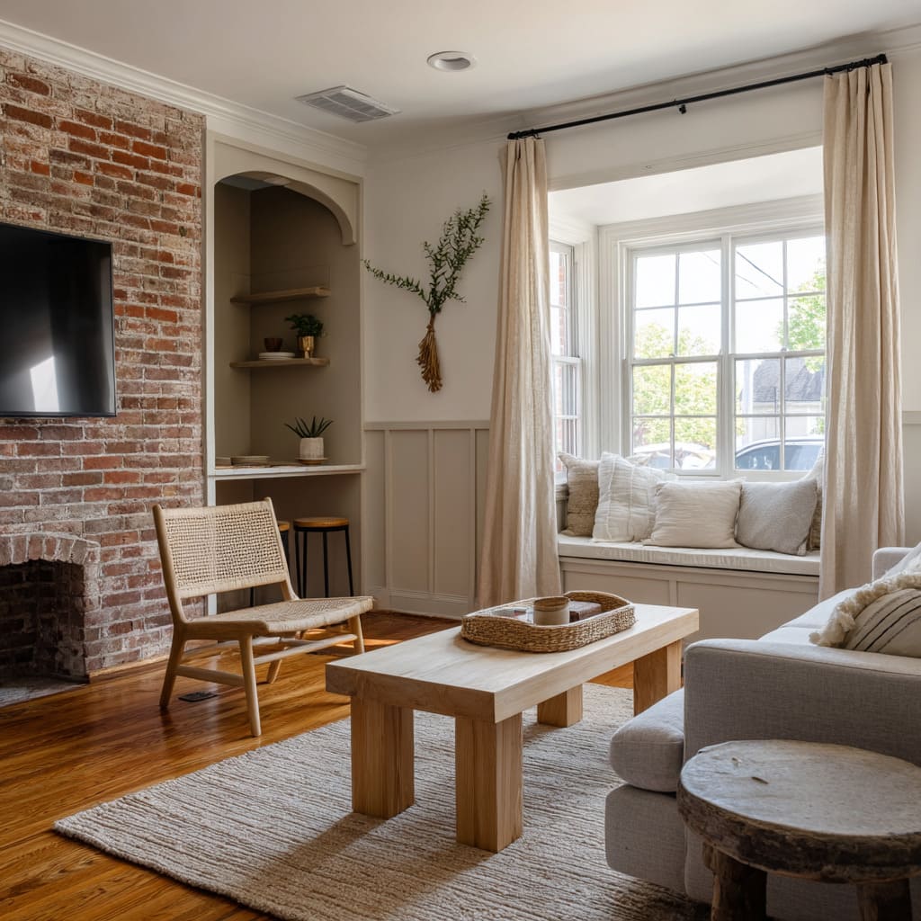 Such custom media wall design uses deep-set vertical niches flanking a recessed TV, each shelf minimally styled with matte ceramic vessels Such custom media wall design uses deep-set vertical niches flanking a recessed TV, each shelf minimally styled with matte ceramic vessels