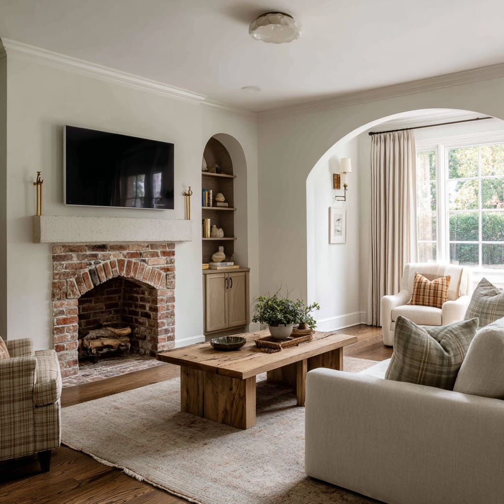 The furniture is plush but simplified light linen slipcovers with gentle pleats, wide-cuffed arms, and simple tailored skirts The furniture is plush but simplified light linen slipcovers with gentle pleats, wide-cuffed arms, and simple tailored skirts