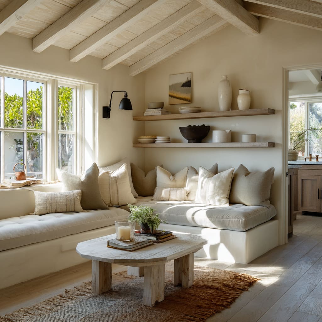 This compact space is luminous, layered, and deeply rooted in tonal simplicity This compact space is luminous, layered, and deeply rooted in tonal simplicity