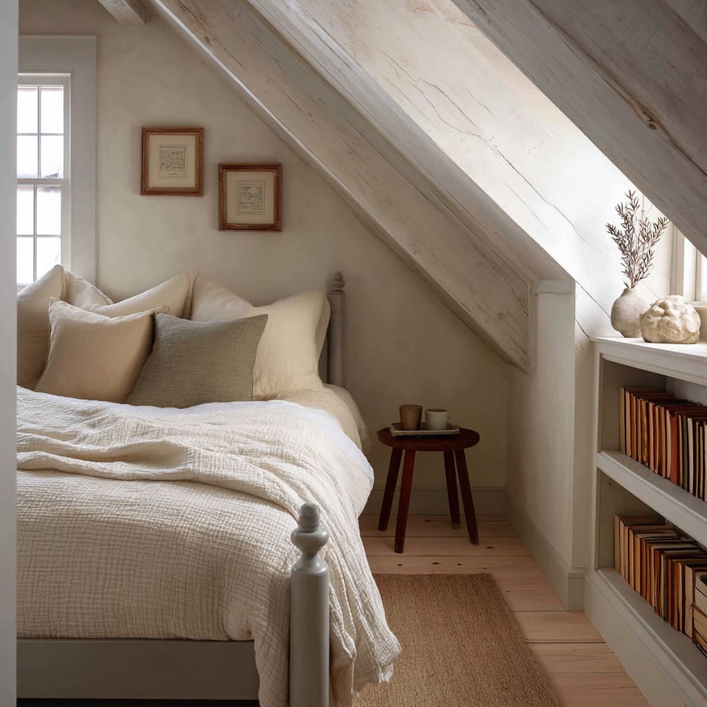 Walls and ceiling are finished in a soft plaster, brushed in light cream and touched with hints of peachy pink Walls and ceiling are finished in a soft plaster, brushed in light cream and touched with hints of peachy pink