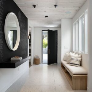 The Precision of Contrast: A Closer Look at Black and White Hallway Design