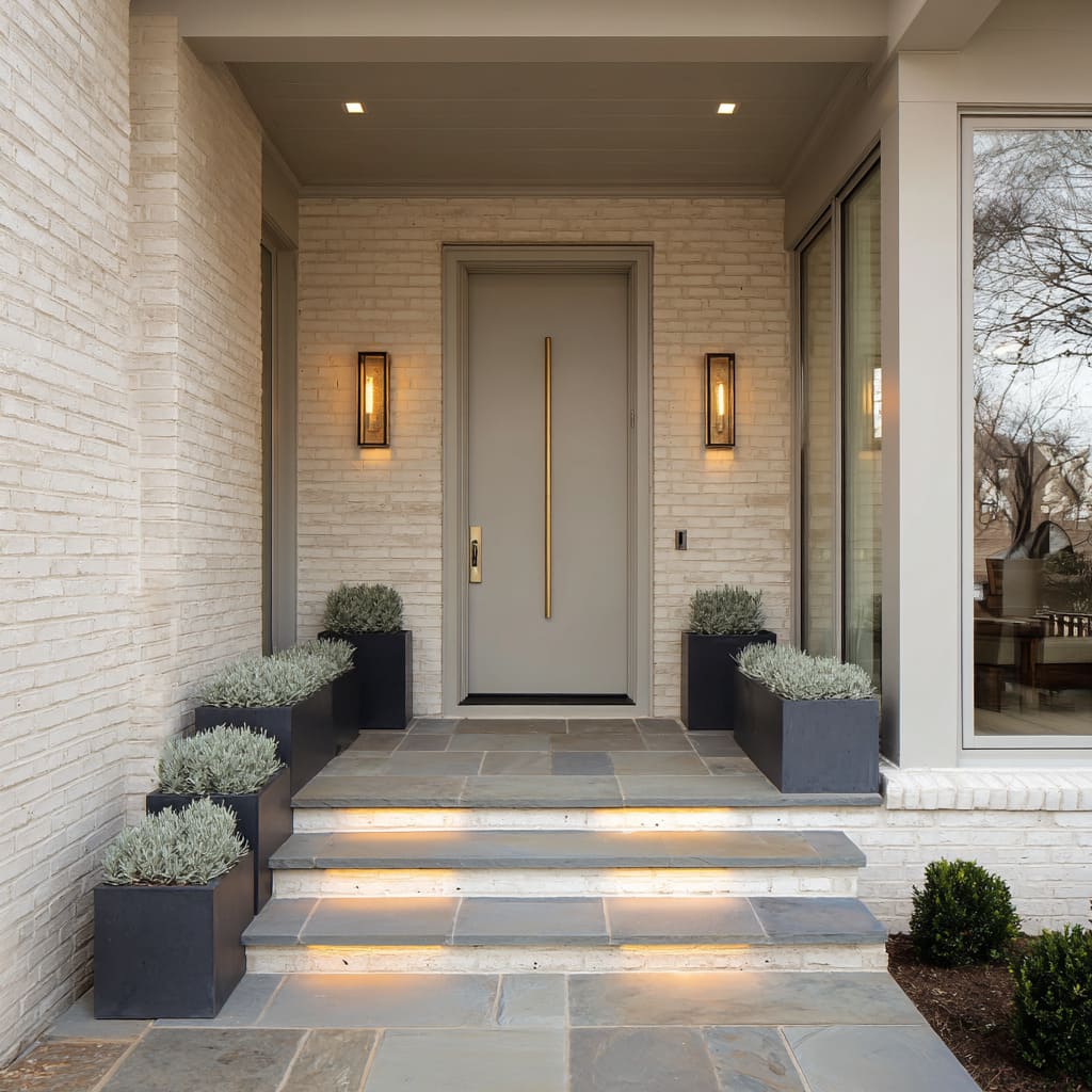 An entrance design demonstrates how refinement can be achieved through tonal layering and careful symmetry An entrance design demonstrates how refinement can be achieved through tonal layering and careful symmetry