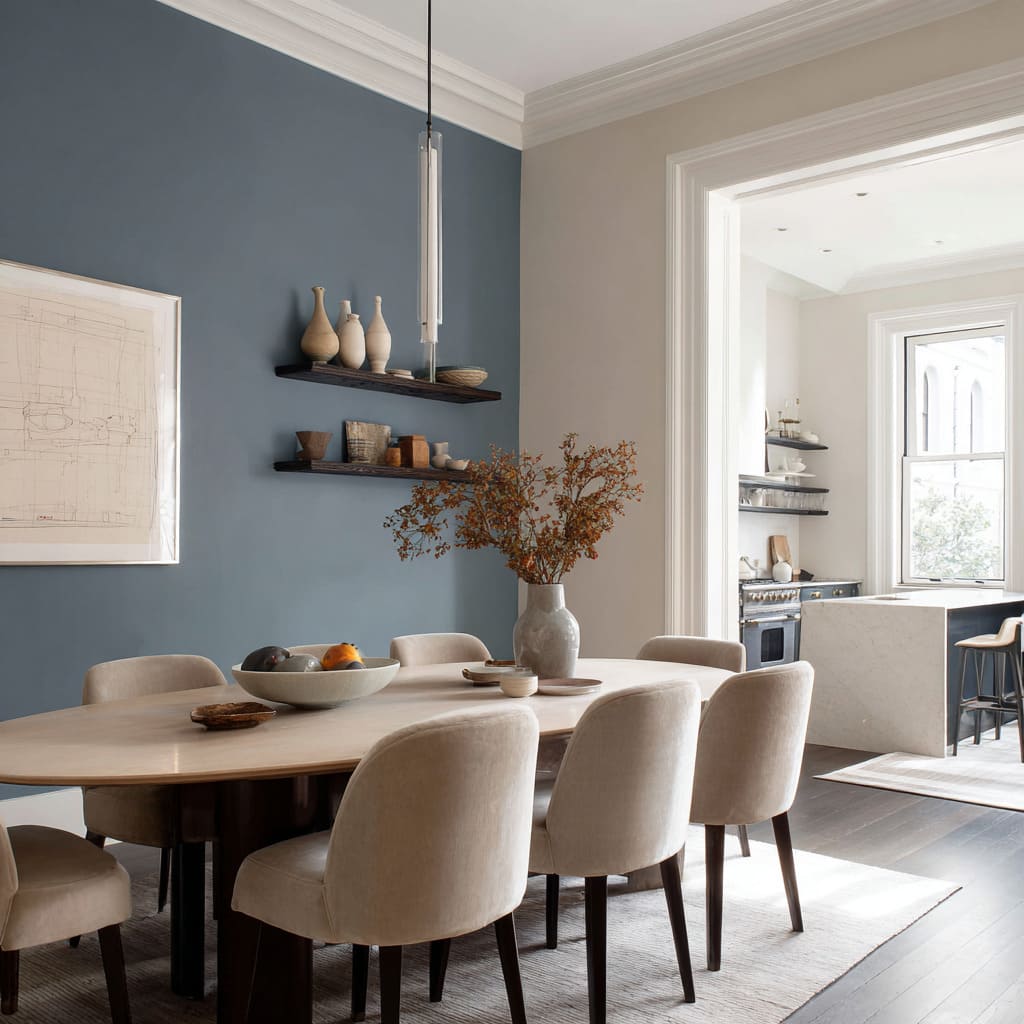 Fondo mate azul grisáceo que contrasta con texturas crema cálidas. Fondo mate azul grisáceo que contrasta con texturas crema cálidas.