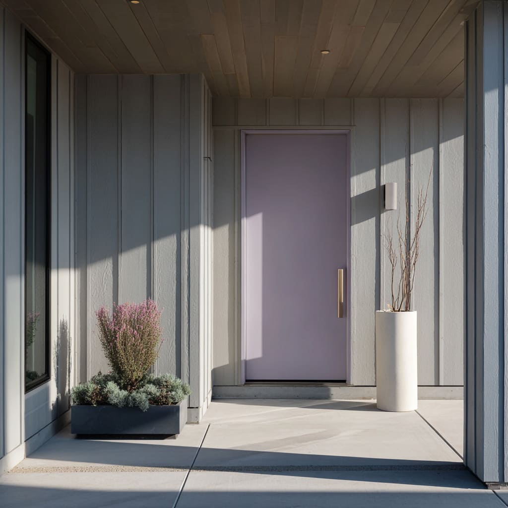 The desgin presents a carefully toned lilac door that reads as a whisper of violet The desgin presents a carefully toned lilac door that reads as a whisper of violet