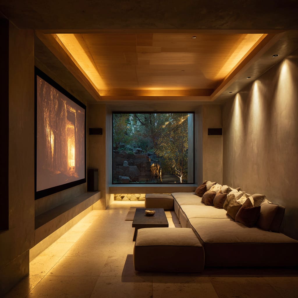 The interior works in harmony with this, walls are clay-colored and matte-finished, wrapping seamlessly into the ceiling The interior works in harmony with this, walls are clay-colored and matte-finished, wrapping seamlessly into the ceiling