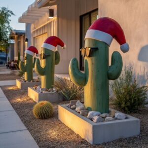 Modern Christmas Porch Ideas with Sculptural Style
