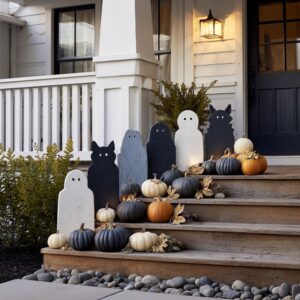 Minimalist and Moody Halloween Porch Decorating Ideas