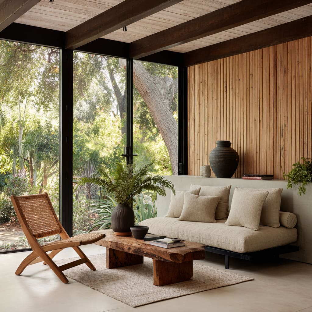 A Jungle-Edged Style With a Cane-Back Chair Framing Grounded Elegance A Jungle-Edged Style With a Cane-Back Chair Framing Grounded Elegance