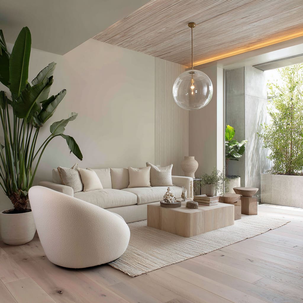 A Subtropical Interior Design Grounded by a Gently Tapered Modern Egg Form A Subtropical Interior Design Grounded by a Gently Tapered Modern Egg Form