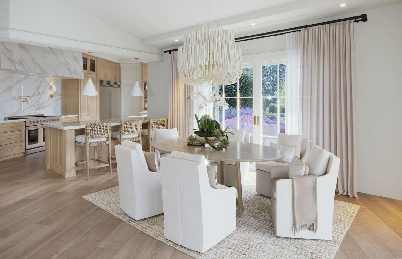 A contemporary costal interior design for a Wilmington home great room