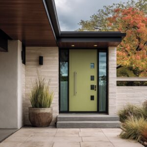 Ideas de color para la puerta principal en casas modernas