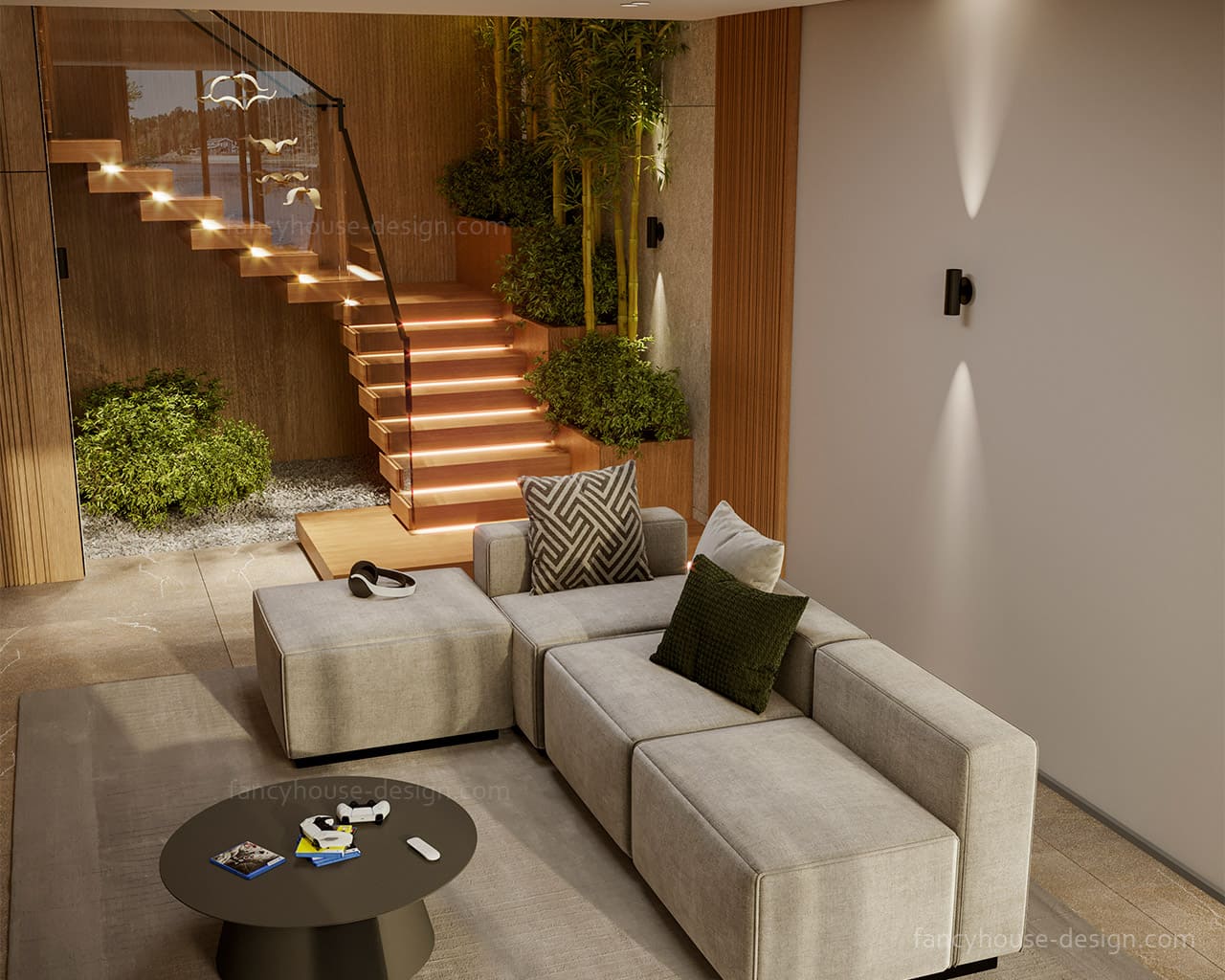 A home basement entertaiment room design