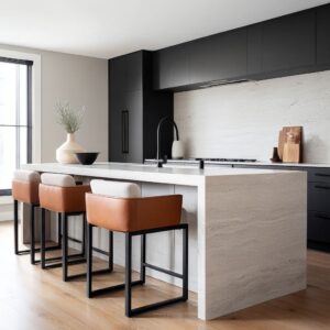 Modern Kitchen Bar Stool Ideas for White Islands