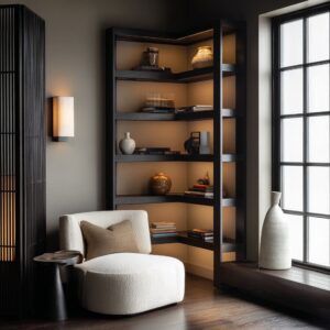 Modern Corner Shelf Style: Shaping Quiet Elegance in Living rooms