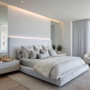 Silver White Bedroom Ideas for Modern Homes With Soft Light and Texture