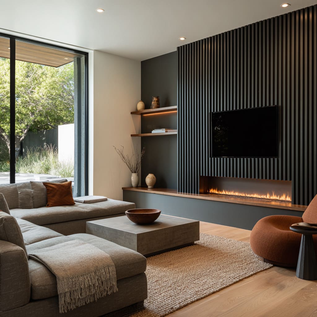 Moody living room decorating ideas with a fireplace Moody living room decorating ideas with a fireplace