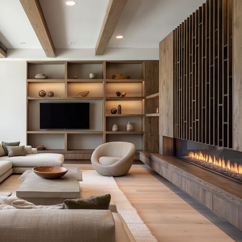 cocoon-like modern family room decorating ideas with a fireplace cocoon-like modern family room decorating ideas with a fireplace