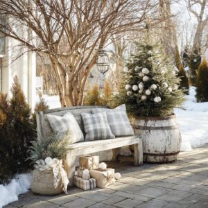 Modern Outdoor Christmas Tree Decorating Ideas with a Stylish Minimal Look