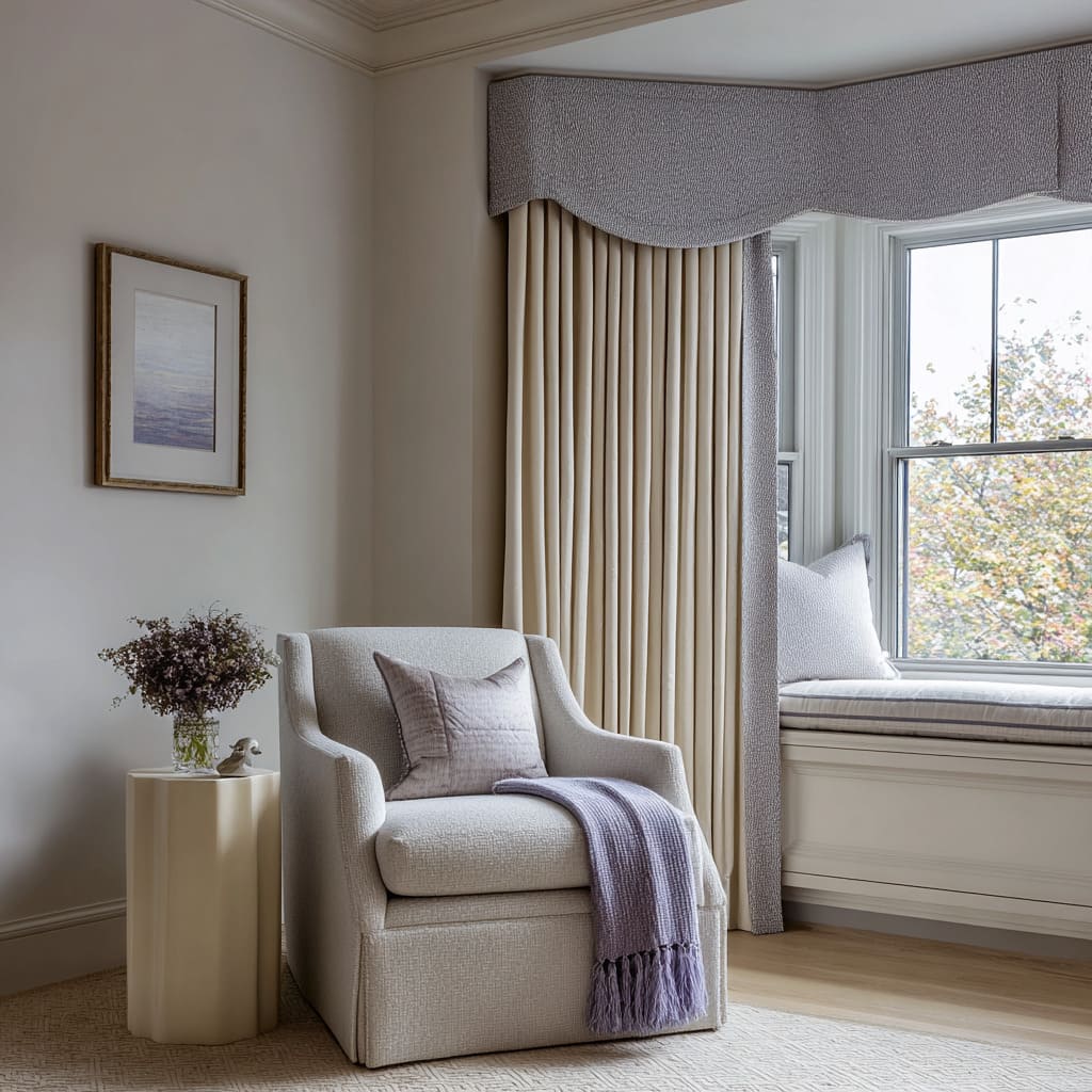 Lavender contour framing a reading bay Lavender contour framing a reading bay