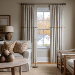 Soft Grids and Grain Sacks: Farmhouse Drapery Ideas