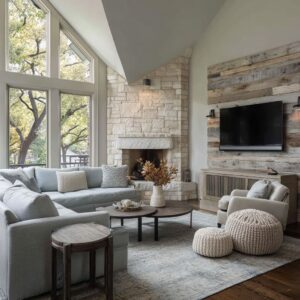 Awkward Living Room Layout With a Corner Fireplace: the design logic that makes the room feel settled
