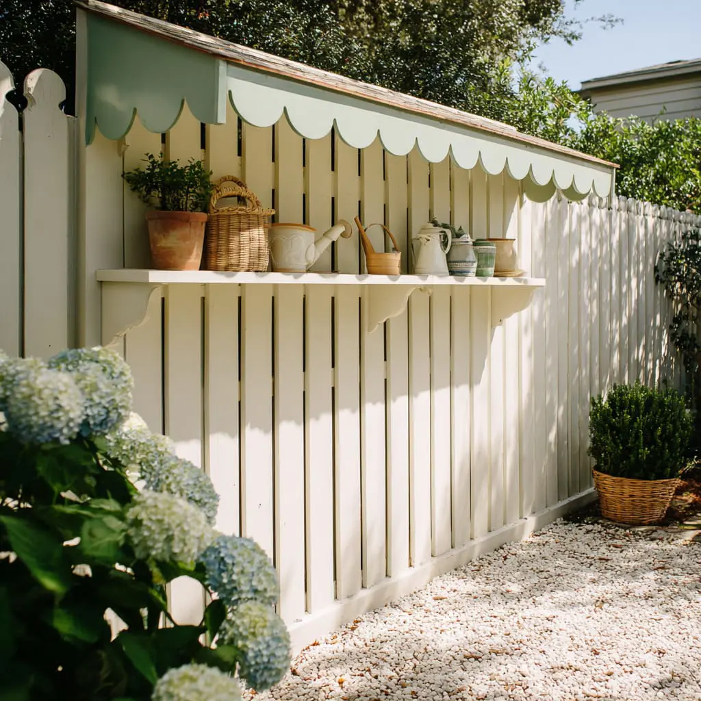 awning fence niche that feels like a tiny outdoor market stall as practical, sweet, and very easy to keep neat decorating idea. awning fence niche that feels like a tiny outdoor market stall as practical, sweet, and very easy to keep neat decorating idea.